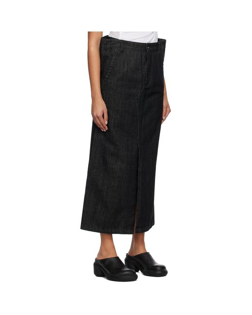 Subtle Le Nguyen Black Flat Denim Maxi Skirt