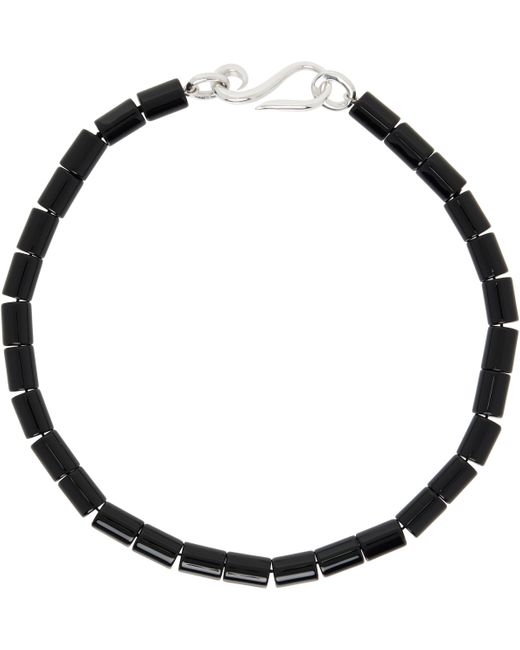 Sophie Buhai Black Deco Barrel Cut Necklace