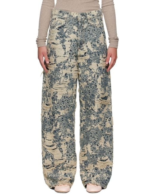 Acne Multicolor 1981 Distressed Monogram Jeans