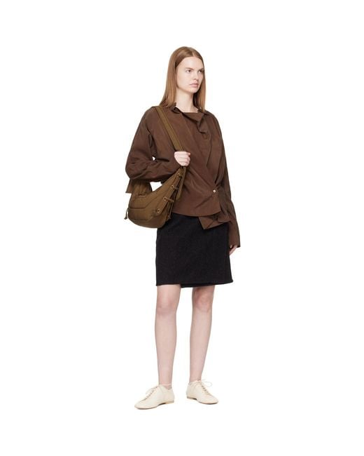Lemaire Black Tan Small Soft Game Bag