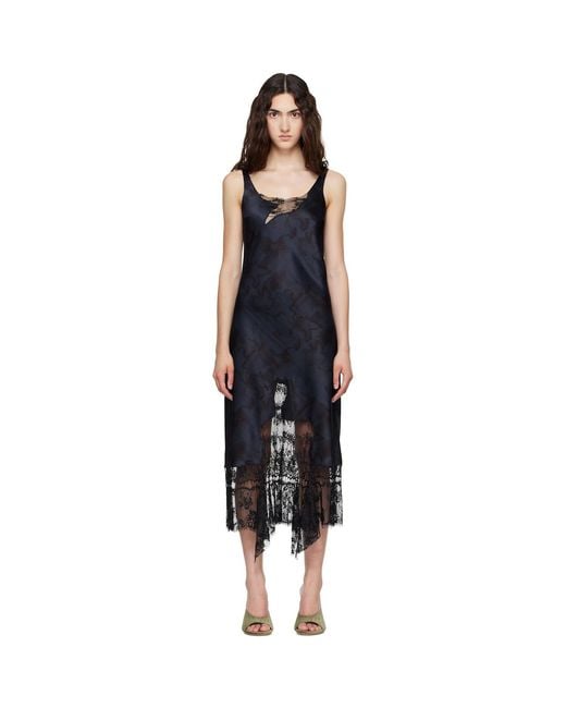 Collina Strada Black Anemone Midi Dress