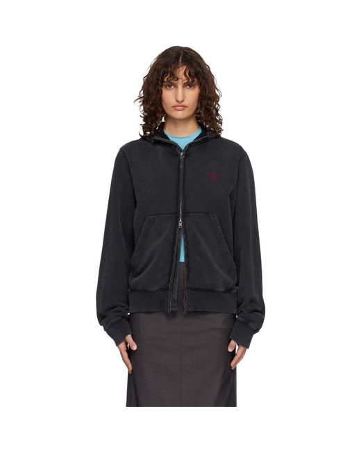 Martine Rose Blue Zip Crew Hoodie
