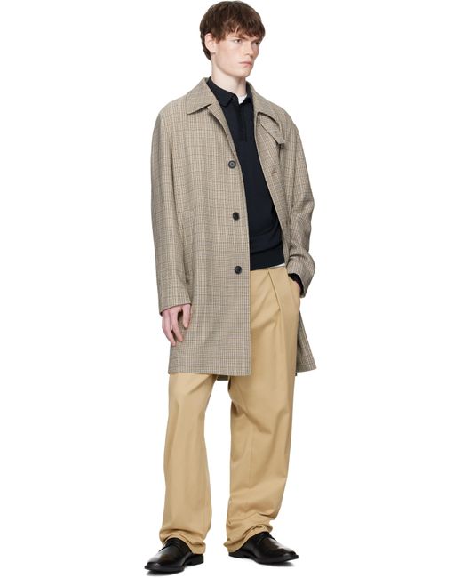 Boss Black Classic-Fit Check Pattern Coat for men