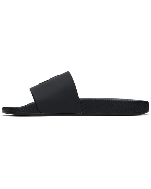 Sandales à enfiler noir et blanc à logo Polo Ralph Lauren pour homme en coloris Black