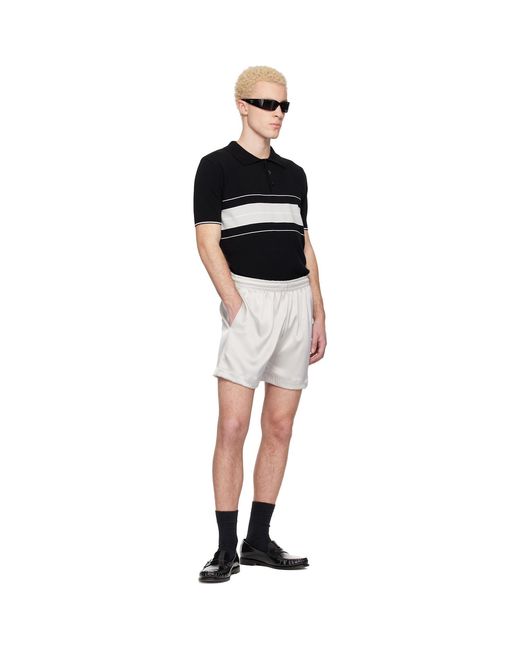 Ernest W. Baker Black Striped Polo for men