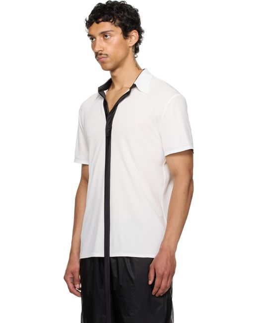 AARON ESH Black Ssense Exclusive Satin Strip Polo for men