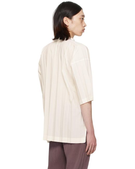 Homme Plissé Issey Miyake Multicolor Homme Plissé Issey Miyake Off-white Edge Shirt for men