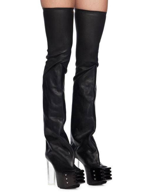 Rick Owens Porterville Fla Kiss 65 ロングブーツ Black