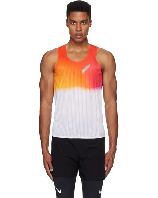 メンズ Soar Running レッド＆ホワイト Race タンクトップ Multicolor