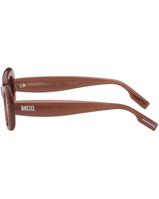 McQ Alexander McQueen Black Mcq Orange Oval Sunglasses for men