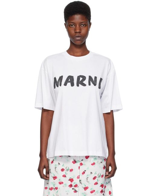 Marni Multicolor White Printed T-shirt