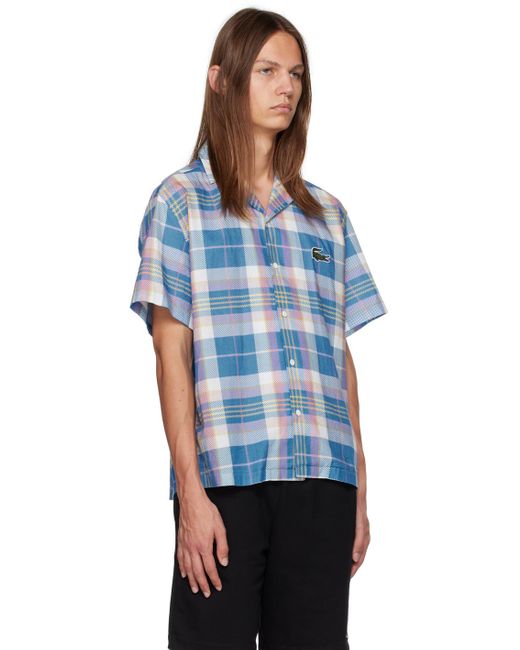 Lacoste Blue Multicolor Check Shirt for men