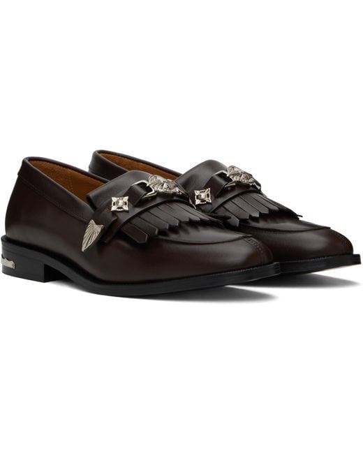 Toga Virilis Black Leather Loafers for men