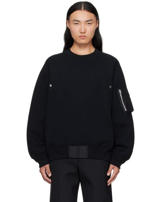 Sacai Black Sponge Sweat Sweater for men