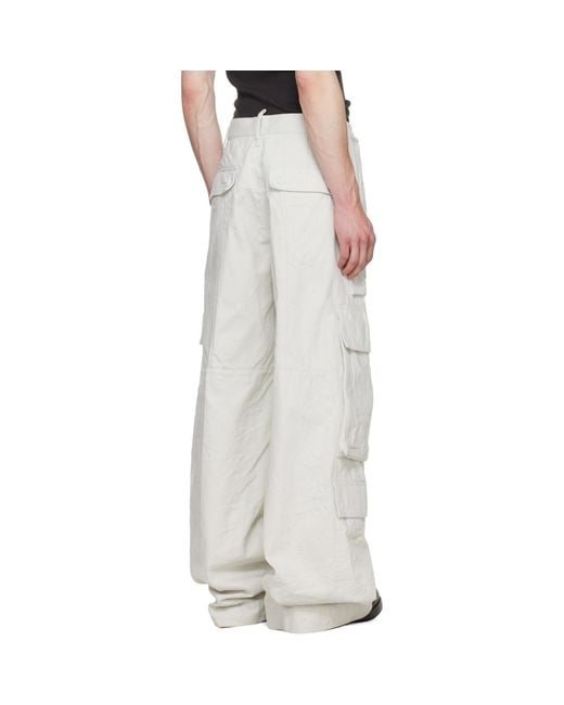 DSquared² White Utility Big Cargo Pants for men