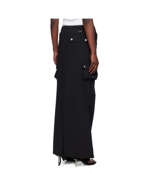 Coperni Black Tailored Cargo Maxi Skirt