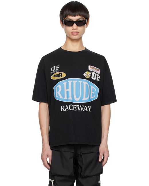 Rhude Ssense Exclusive Black Raceway T-shirt for men