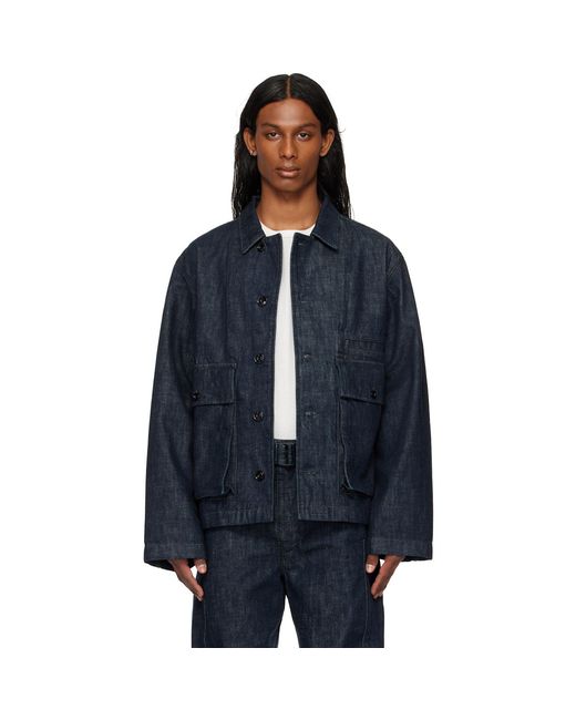 Lemaire Blue Boxy Denim Jacket for men