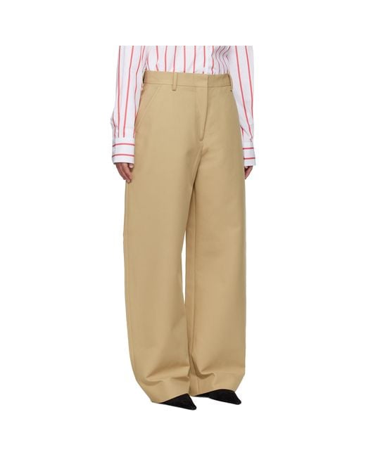 Acne Natural Tailored Satin Trousers