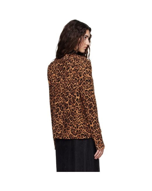 Anna Sui Brown Tan Leopard Cardigan