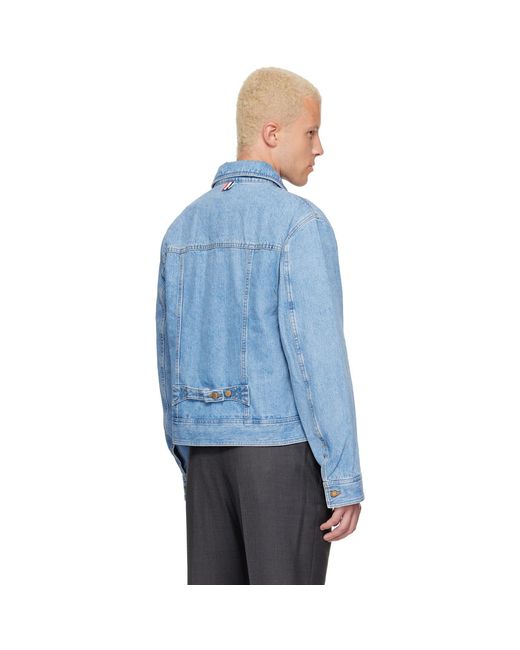 Thom Browne Blue Selvedge Backstrap Utility Denim Jacket for men