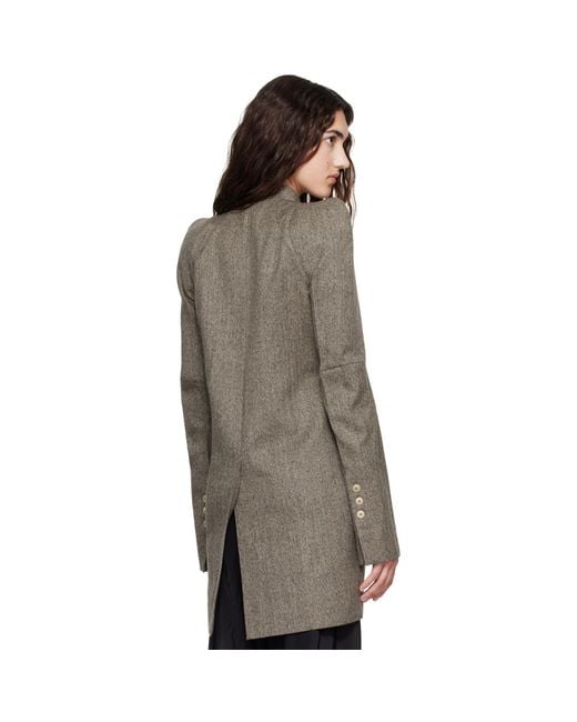 Rick Owens Brown Tower Metro Blazer