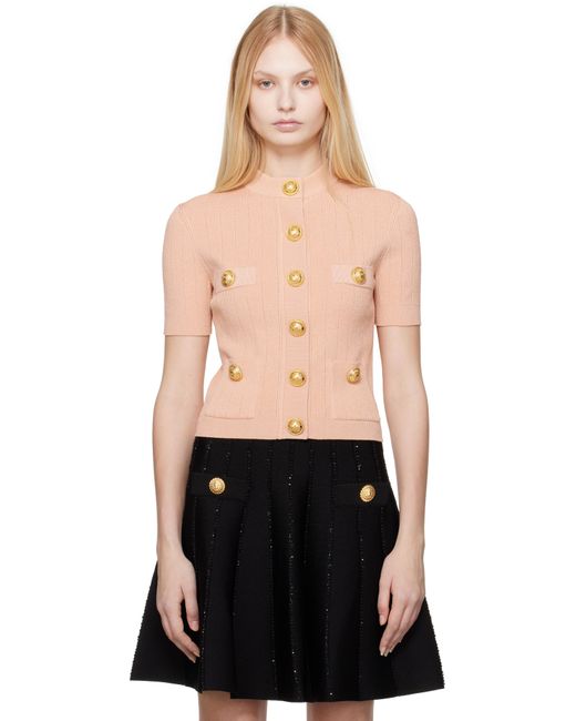 Balmain ピンク 4ポケット ニットカーディガン Black