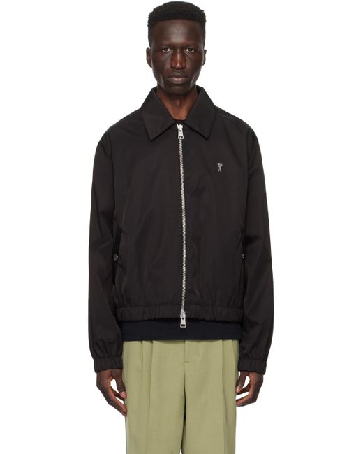 AMI Black Ami De Cœur Bomber Jacket for men