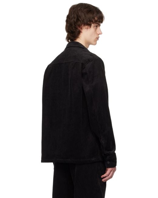 Fred Perry Black Corduroy Overshirt for men
