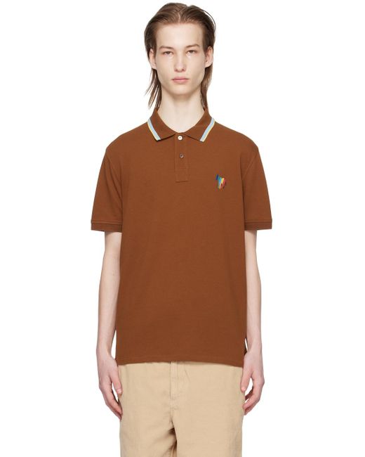 PS by Paul Smith Brown Broad Stripe Zebra Polo for men