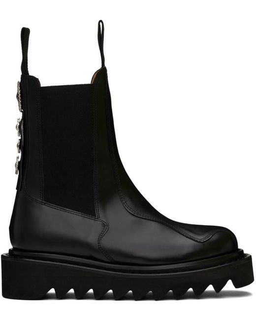 Toga Black Ssense Exclusive Leather Chelsea Boots