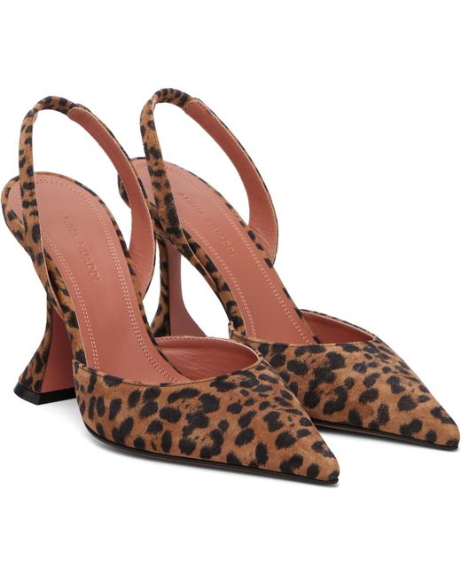 AMINA MUADDI Brown Holli 95 Sling Heels