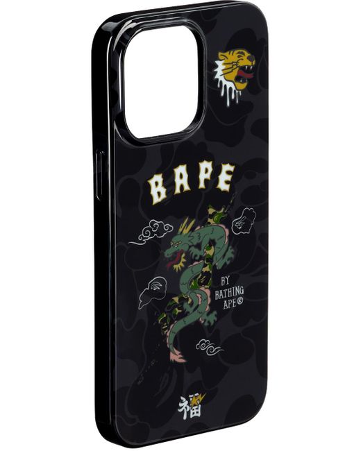 A Bathing Ape Black Souvenir Iphone 15 Pro Plus Case