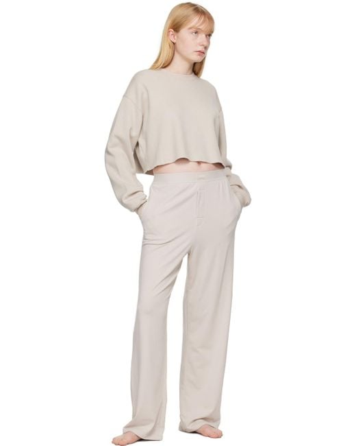 Skims Natural Boyfriend Loose Lounge Pants