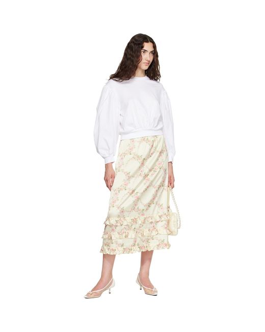 Simone Rocha White Puff Sleeve Balloon Top