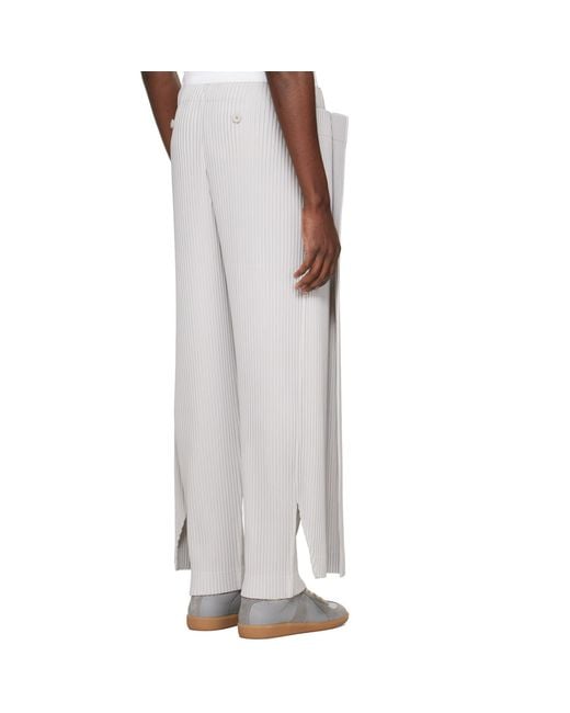 Homme Plissé Issey Miyake Gray Motion Blur Trousers for men