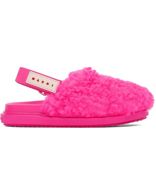 Marni Pink Sabot Strap Loafers