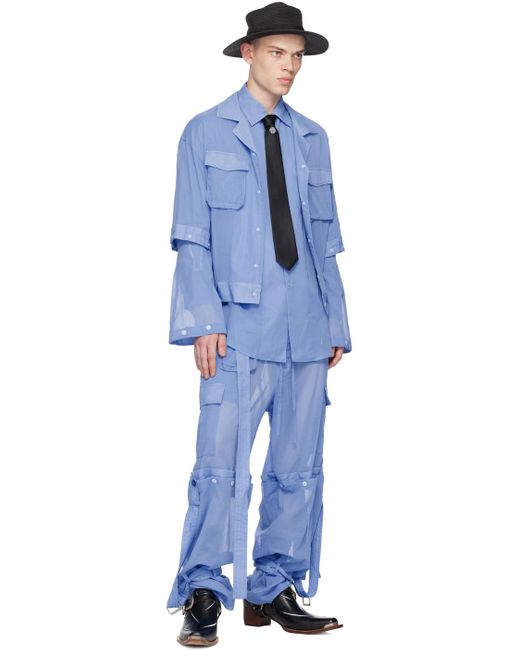 SOSHIOTSUKI Blue Auto Mechanics Cargo Pants for men