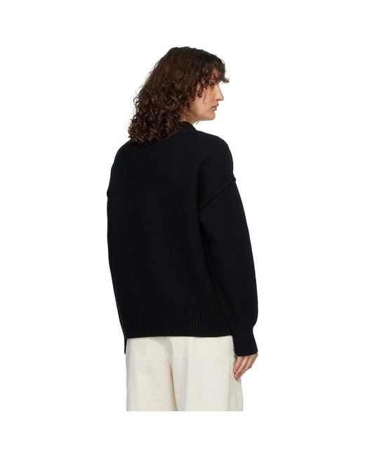 AMI Black Wool Ami De Coeur Cardigan