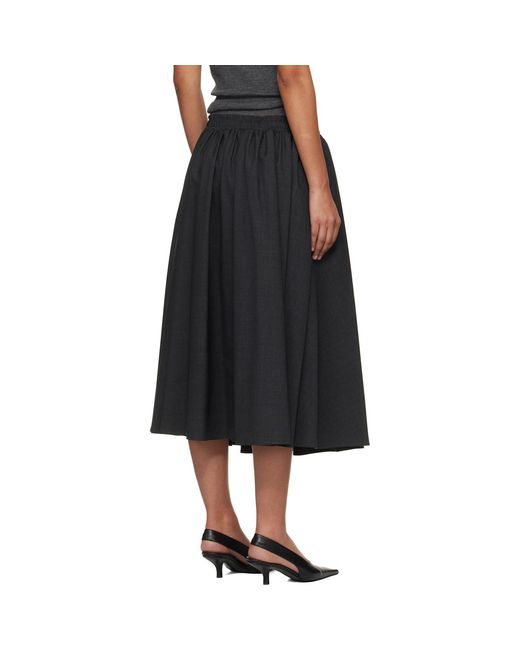 Max Mara Black Livrea Midi Skirt