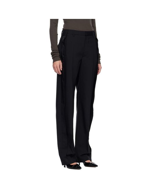 MM6 by Maison Margiela Black Fluid Wool Tailoring Trousers