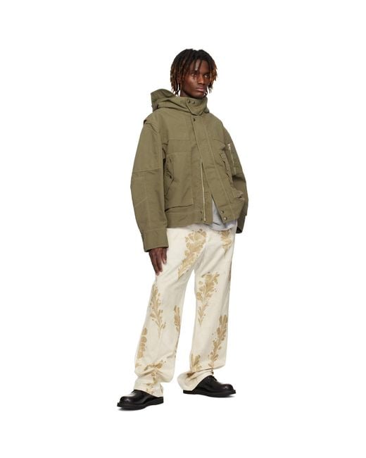 Dries Van Noten Green Khaki Flap Pocket Jacket for men