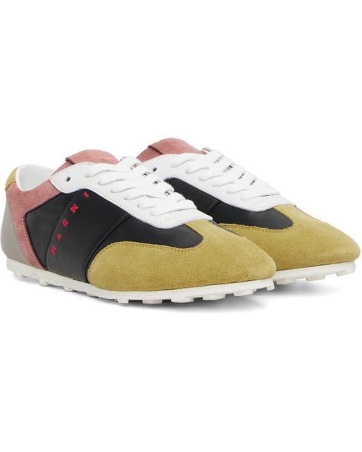 Marni Black Leather & Suede Sneakers