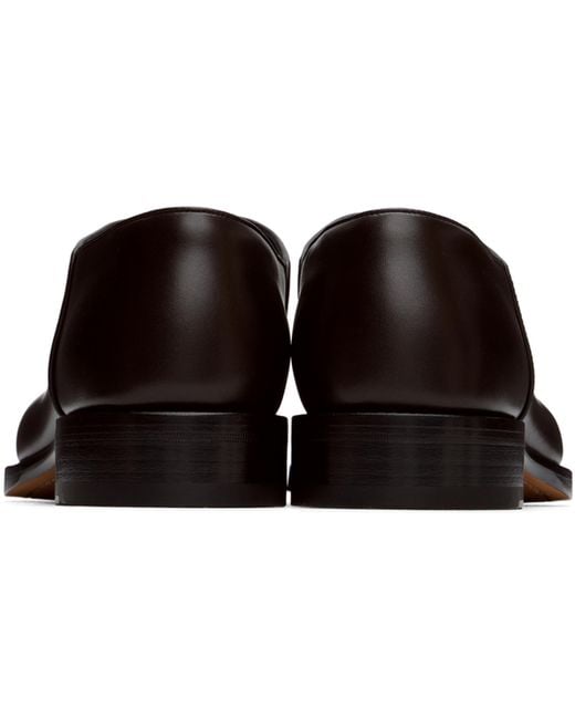 The Row Black Buffed Leather Nobilis Loafers for men