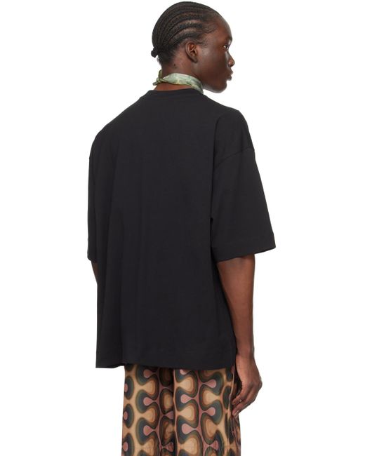 T-shirt noir à col ras du cou Dries Van Noten pour homme en coloris Black
