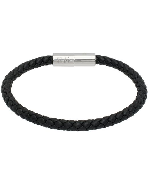 Giorgio Armani Black Leather Bracelet for men