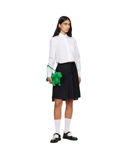 Thom Browne Black Super 120S Twill Pleated Midi Skirt