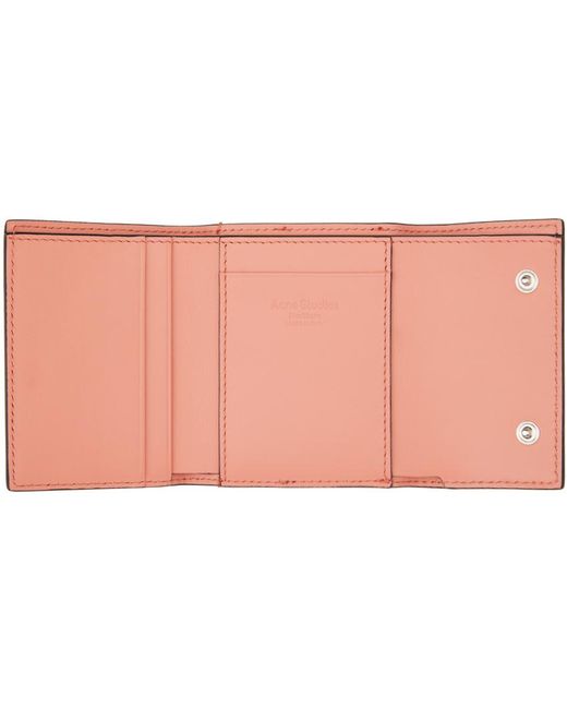 Acne Black Pink Trifold Leather Wallet for men