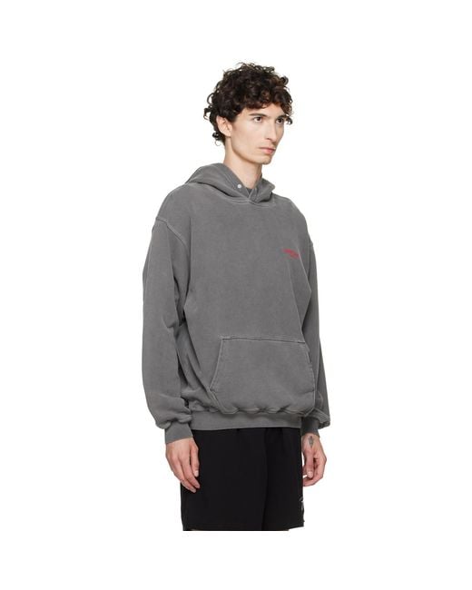 Represent Gray Printed 'Owners Club' Hoodie for men