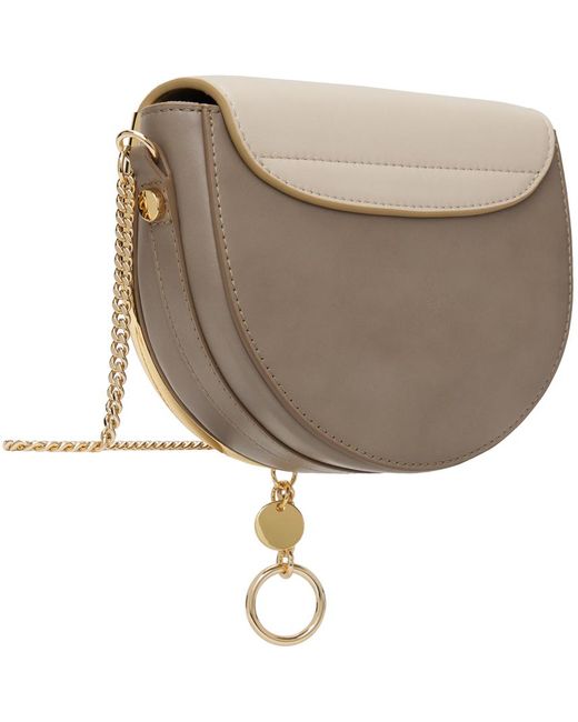 See By Chloé White Taupe & Beige Mara Evening Bag